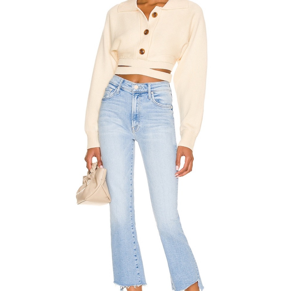 MOTHER The Insider Crop Step Fray in Fresh Catch. Size 30.
